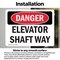 Signmission Elevator Shaft Way, 5 in W x Rectangle, Vinyl Decal OS-2PACK-DS-D-35-L-1202 - alternate 2